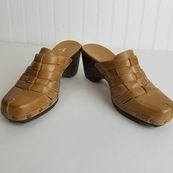 Naturalizer Camel Woven Leather Clogs Size 8.5 - Picture 3 of 8
